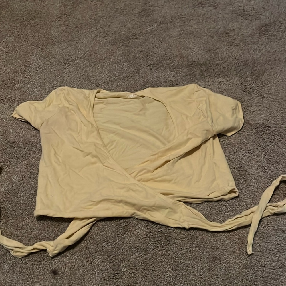 Yellow Hollister Tie Crop top